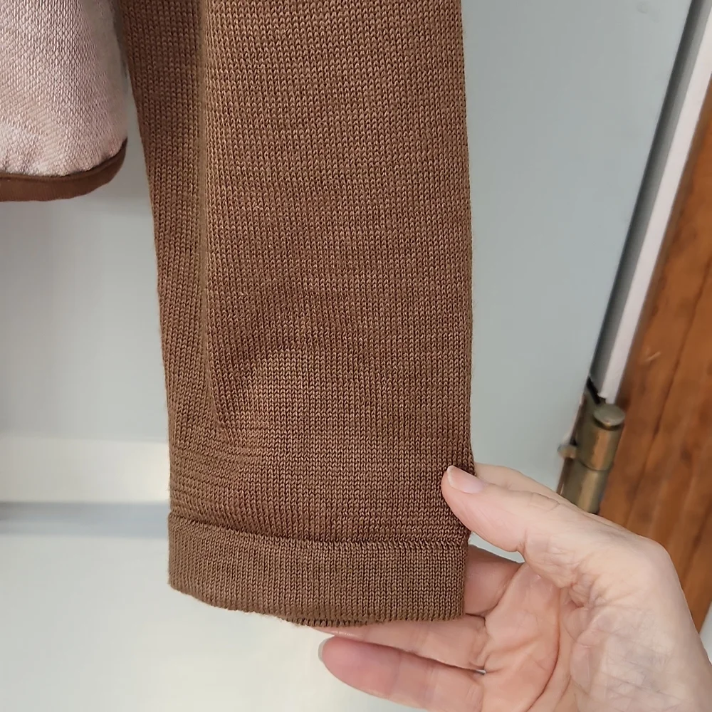 Aoyidao, Women's L Medium Brown Jerse Sleeves, Linen Fabric w Design Front/Back - Picture 3 of 8
